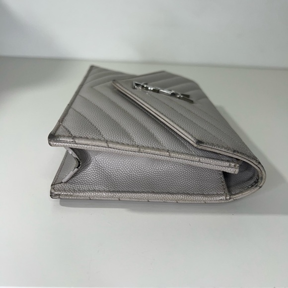Saint Laurent YSL Cassandre Envelope WOC Wallet on Chain Leather Bag Purse - Picture 14 of 16